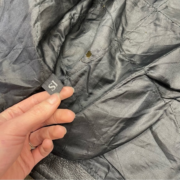 Unik Black Leather Motorcycle Jacket Asymmetrical Design - Picture 9 of 9